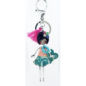 Doll keychain Le Carose Flappers blue