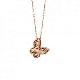 Necklace Salvini Golden Cage collection butterfly motif rose gold with diamond