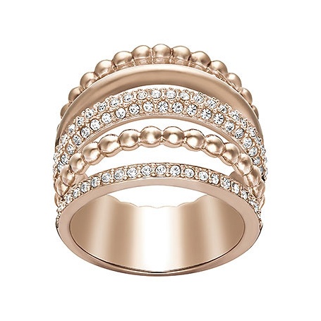 Swarovski click ring large band in metal gold plated
