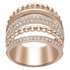 Swarovski click ring large band in metal gold plated