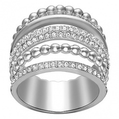 Swarovski Click ring large band in metal silver plated