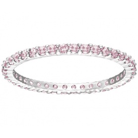 Swarovski Vittore ring band with pink crystals