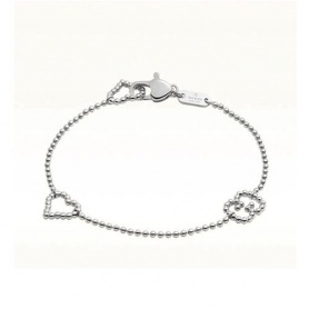 Gucci Micro Boule bracelet Heart and double G in silver