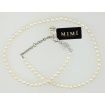 Necklace in white pearls Mimi elastic line - C023XO1