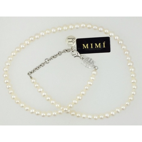 Weiße Perlenkette Mimi-C023XO1