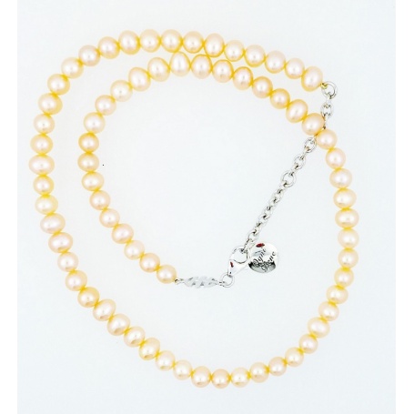 Pearls Necklace cream color Mimi elastic line - C023XO2