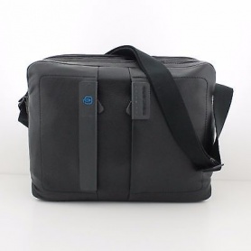 Piquadro black leather shoulder strap folder - CA3370P15/N