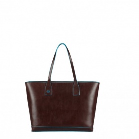 Piquadro leather shopping bag mahogany color- BD3336B2/MO