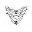 Necklace Uno de50 in silver metal and crystal light blue gray