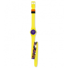 Swatch watch CAMOJAUNE reversible yellow - LJ110