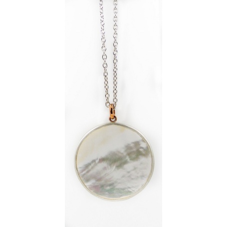 Mimi Shelley medallion necklace in mother of pearl - PK531C8MP
