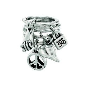 Ring woman Uno de50 Let's go for it! silver plated and charms