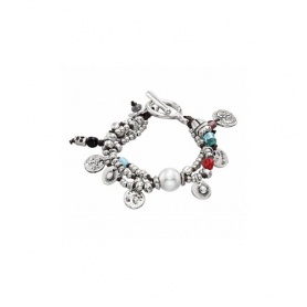 Bracelet Uno de50 Orion pewter silver plated and synthetic pearls