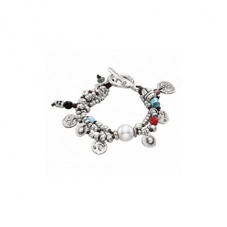Bracelet Uno de50 Orion pewter silver plated and synthetic pearls