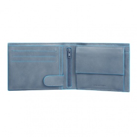 Piquadro men’s wallet with coin pocket Blue Square - PU3436B2/GR2 