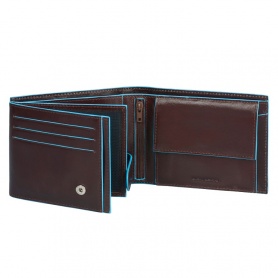 Piquadro men’s wallet with coin pocket Blue Square - PU3436B2/MO