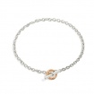 Bracelet Silver and 9k Rose Gold Clasp Civita by Queriot