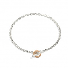 Bracelet Silver and 9k Rose Gold Clasp Civita by Queriot