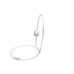 Bangle with Coffee Bean Clasp silver 