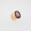 Italian Cameo ring in silver rose gold palted with initial A on top - A51