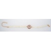 Pearl bracelet Italian Cameo in silver rose gold plated with central flower cameo 
