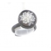 Kamee Ring italienischen Kamee Silber Blume-A10