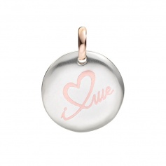 Small Coin pendant Queriot I love Me silver and gold - F13A03S0203