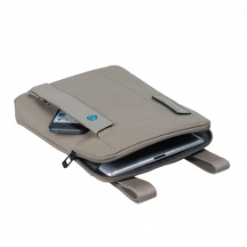 Piquadro-CA1358P15 grey leather iPad pouch with Pulse/GR