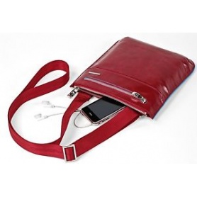 Piquadro red leather strap Blue Square-CA1358B2/R