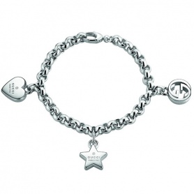 Gucci silver G charm bracelet and star-YBA356212001017