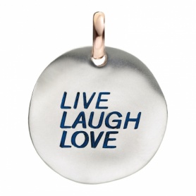 Large coin silver Live Laugh Love Civita by Queriot
