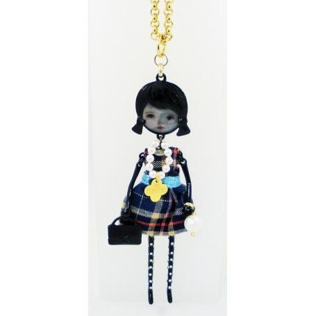 The Carose doll necklace Flappers black pvd Scottish