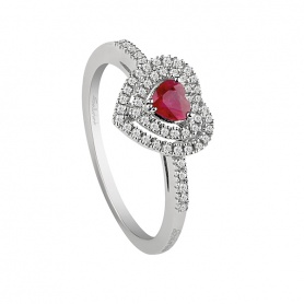 Salvini Ring my Heart to heart collection with ruby and diamonds