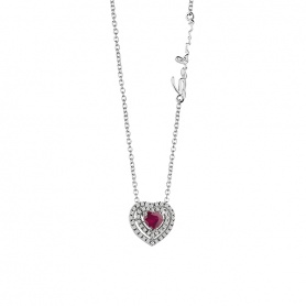 Salvini My Heart necklace with ruby shape heart and diamonds