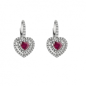 Salvini's Earrings My Heart to heart collection with rubies and diamonds