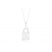 Pinkish silver necklace with pendant padlock