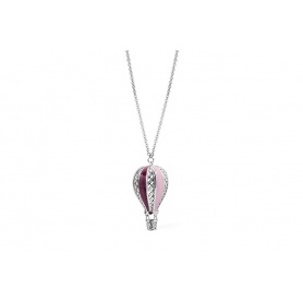 Pinkish silver necklace with pendant balloon
