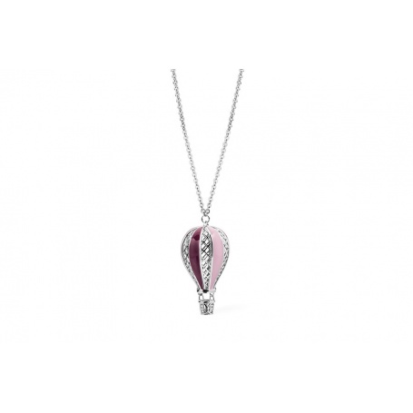 Pinkish silver necklace with pendant balloon