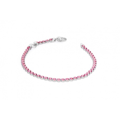 Pinkish red cubic zirconia Tennis bracelet