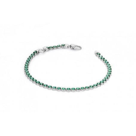 Pinkish green Tennis bracelet with cubic zirconia