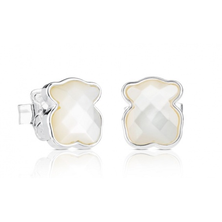 Tous bear earrings Silver Bear and mother of Pearl