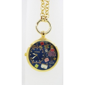 Necklace Watch The Carose Time Onions Cu Blue