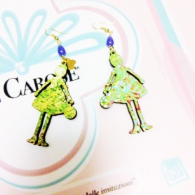 Doll earrings Le Carose Couture green color