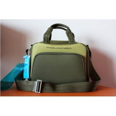 Beautycase by Piquadro green fabric and leather cabin-BY1463TR/VV