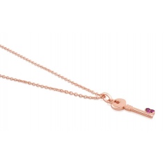 Gilded Rosé silver necklace key pendant Tous