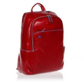 Red leather backpack Blue Square Piquadro-CA3214B2/R
