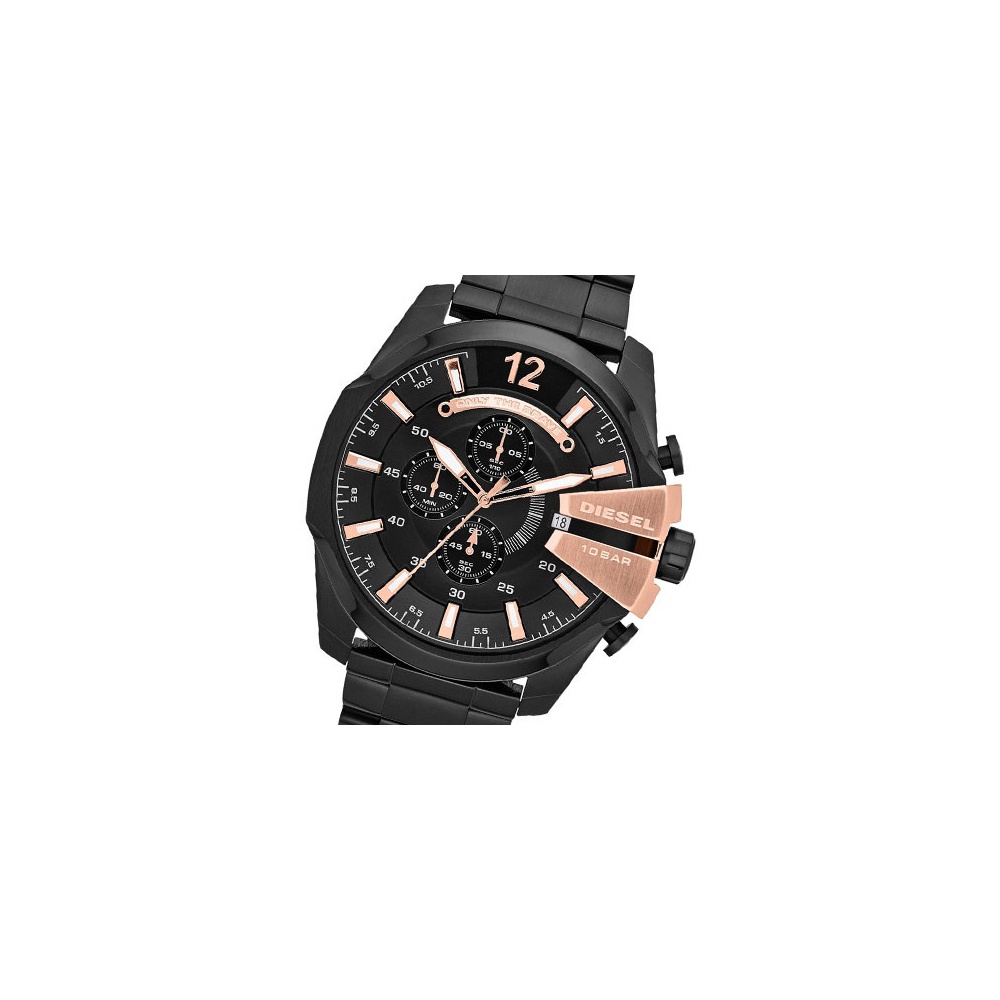 Diesel watch model Mega Chief Black and rosé-DZ4309