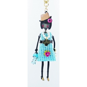The Carose doll necklace Flappers celeste dress