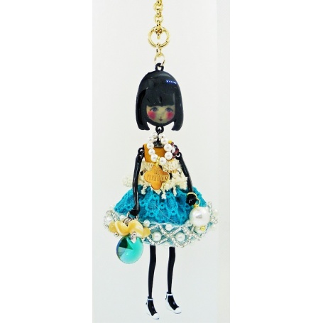 The blue skirt doll necklace Carose Flappers