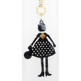 The Carose doll Couture necklace black with glitter